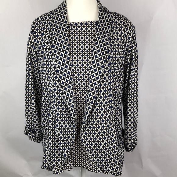 Robert Louis 2 piece Twin set Black Blue PM Petite Medium MP - Picture 1 of 16